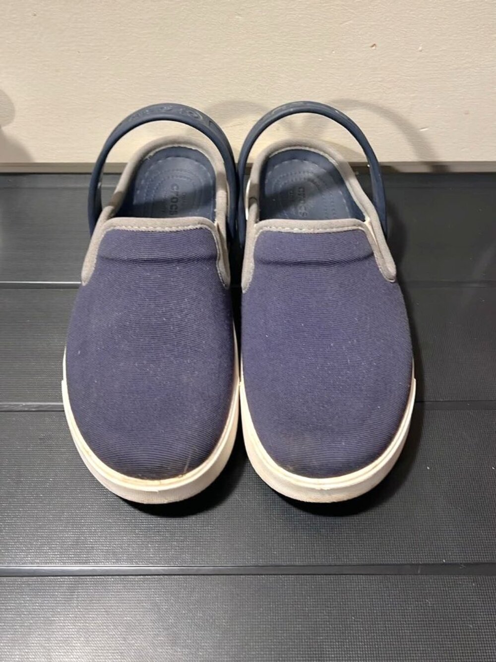 Crocs CitiLane Canvas Clogs Navy Blue Slip On Mule M4 / W6 Dual Comfort